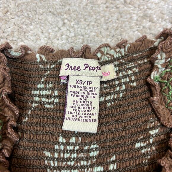 Free People Tiered Floral Maxi Skirt Women's XS Y2K Boho Fairy RenFaire - Picture 4 of 8